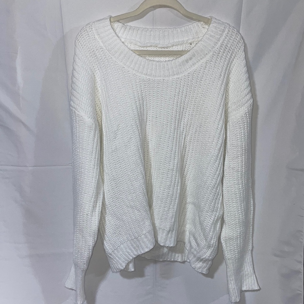 Softest White Round Neck Knit Sweater